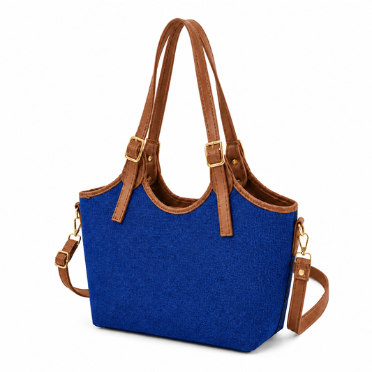 Bucket Canvas blue & brown
