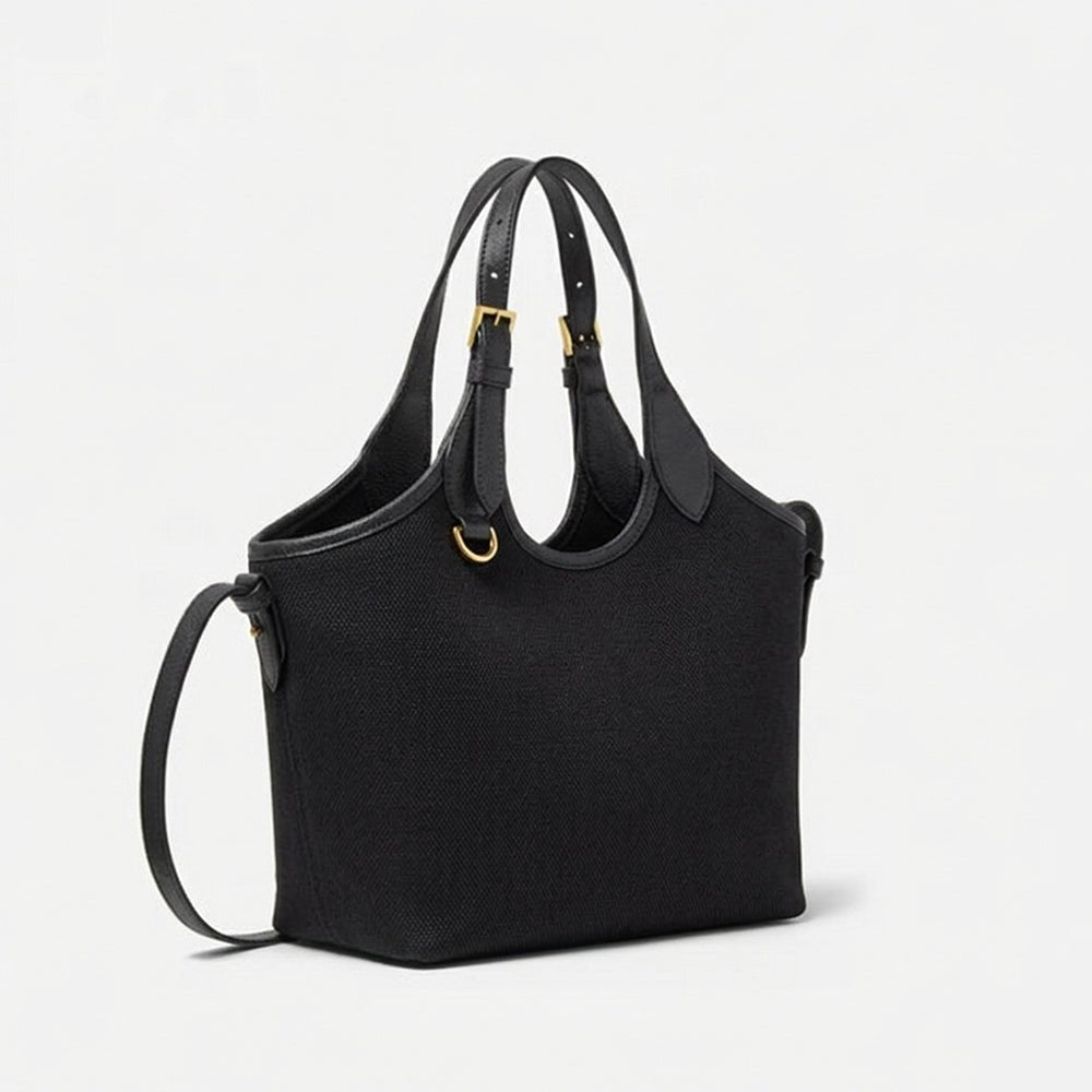 Bucket Canvas Tote Bag Black - astorebags.pk