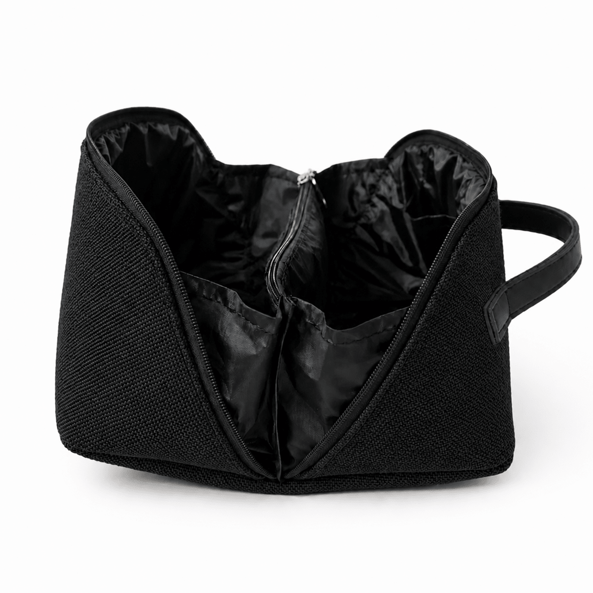 Large Capacity Travel Cosmetic Bag Canvas Black - astorebags.pk