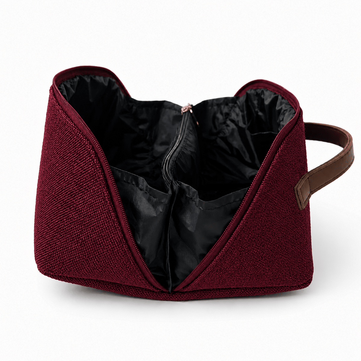 Large Capacity Travel Cosmetic Bag Canvas Maroon - astorebags.pk