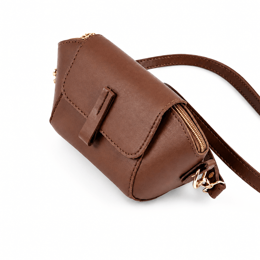 Mini Flap Crossbody Bag Brown - astorebags.pk