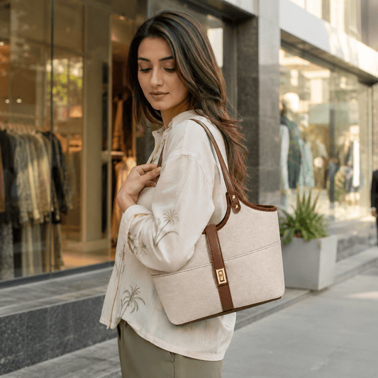 Mira Bag Beige & Brown - astorebags.pk