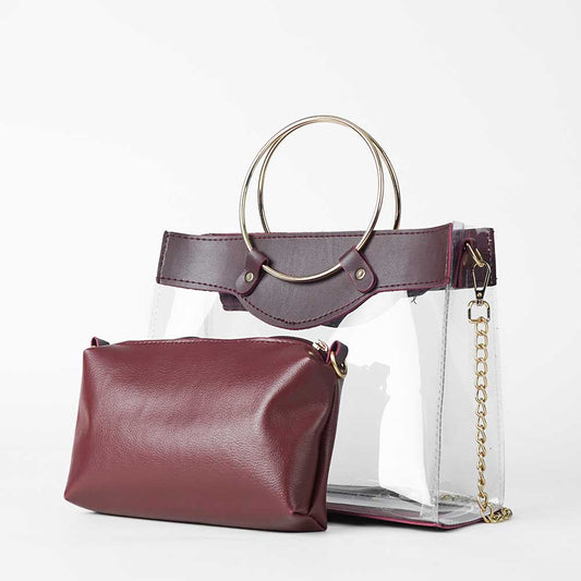 Acrylic Bag Maroon - astorebags.pk