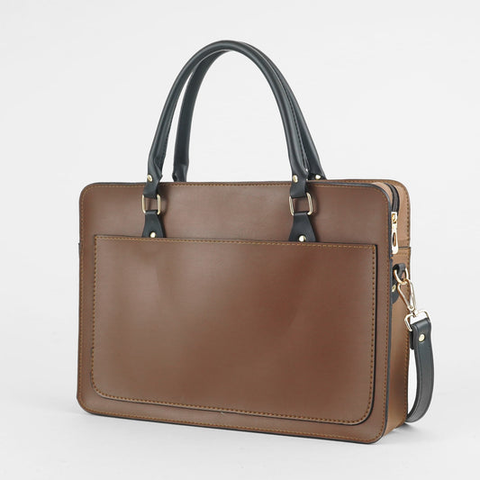 Multi Pockets Laptop Bag (Brown) - astorebags.pk