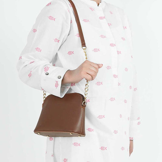 Pouch Size Shoulder Bag Brown - astorebags.pk
