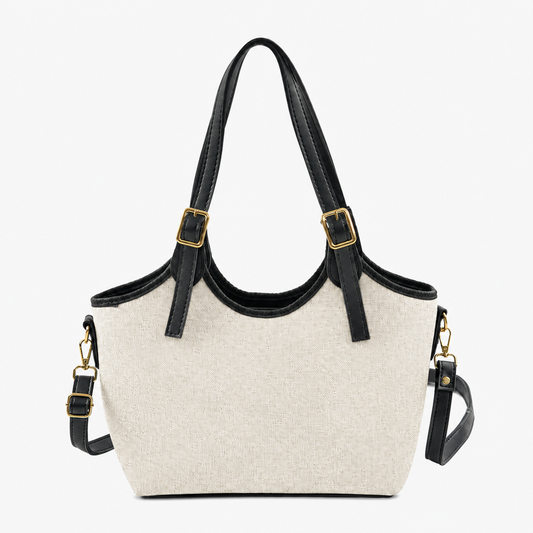 Bucket Canvas Bag Beige & Black