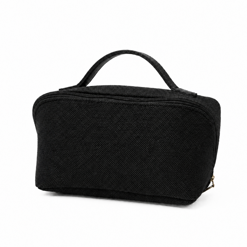 Large Capacity Travel Cosmetic Bag Canvas Black