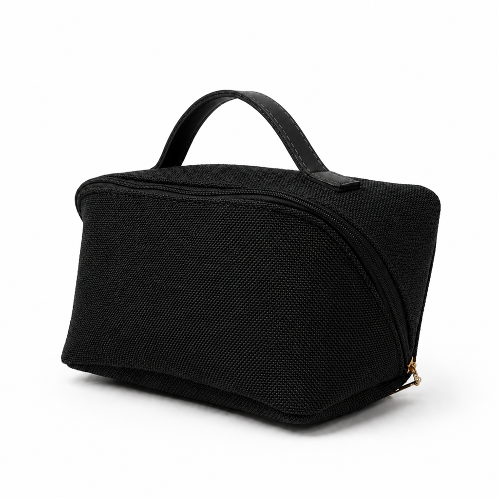 Large Capacity Travel Cosmetic Bag Canvas Black