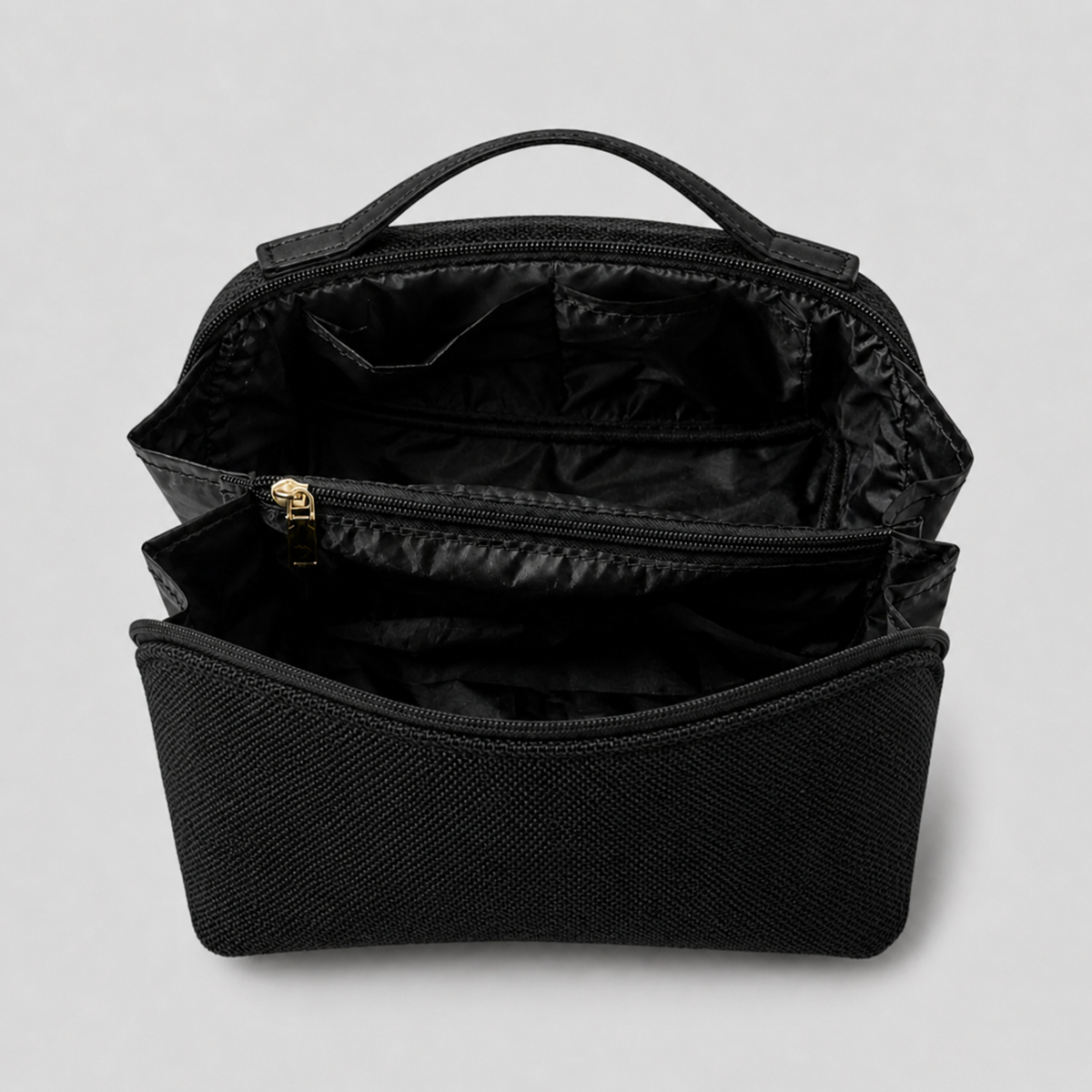 Large Capacity Travel Cosmetic Bag Canvas Black