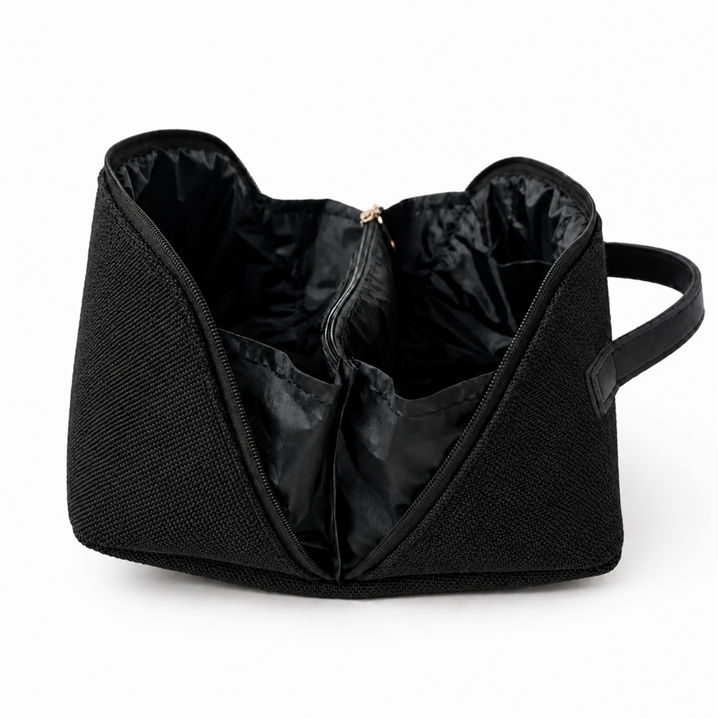 Large Capacity Travel Cosmetic Bag Canvas Black