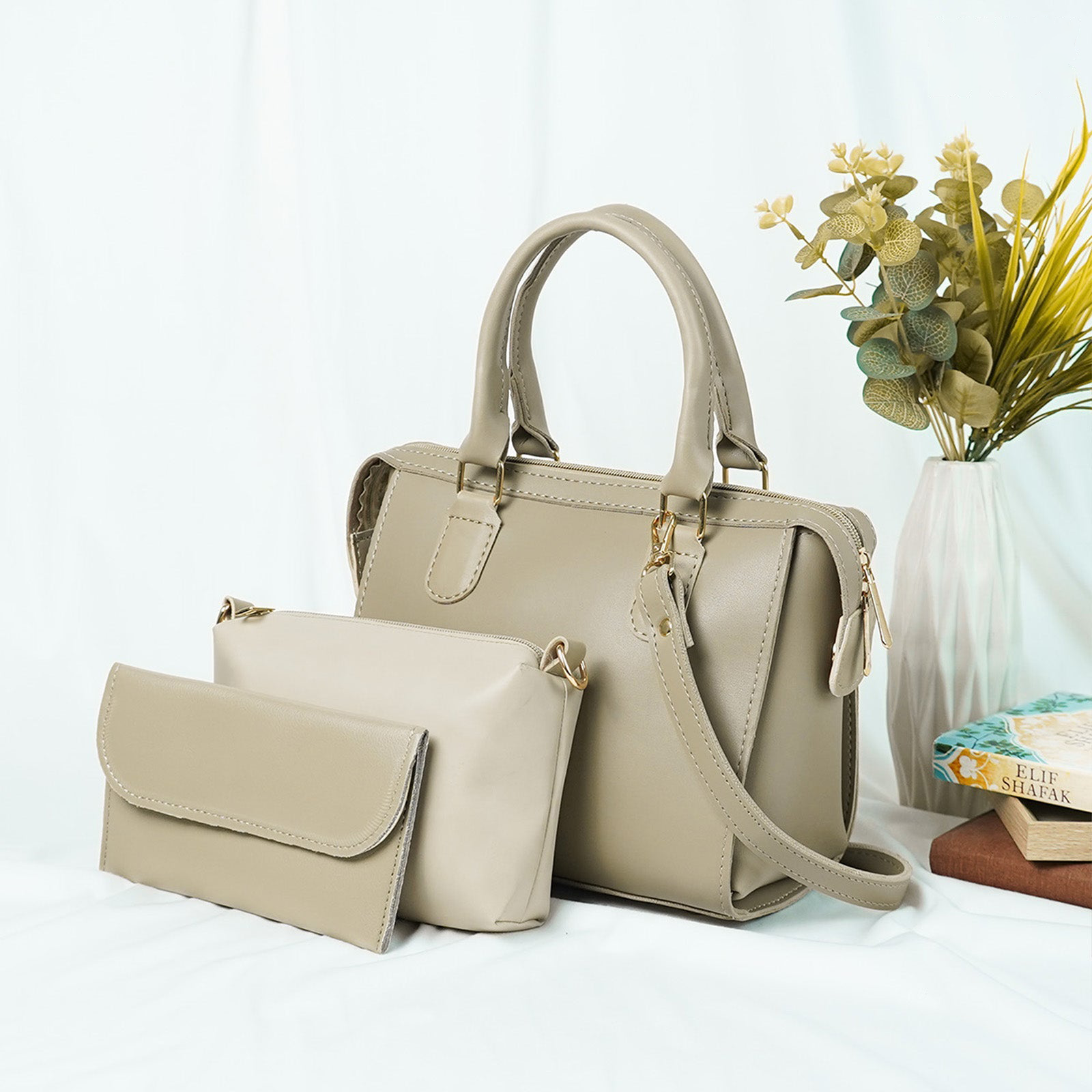 Olive Bag Set of 3 Beige