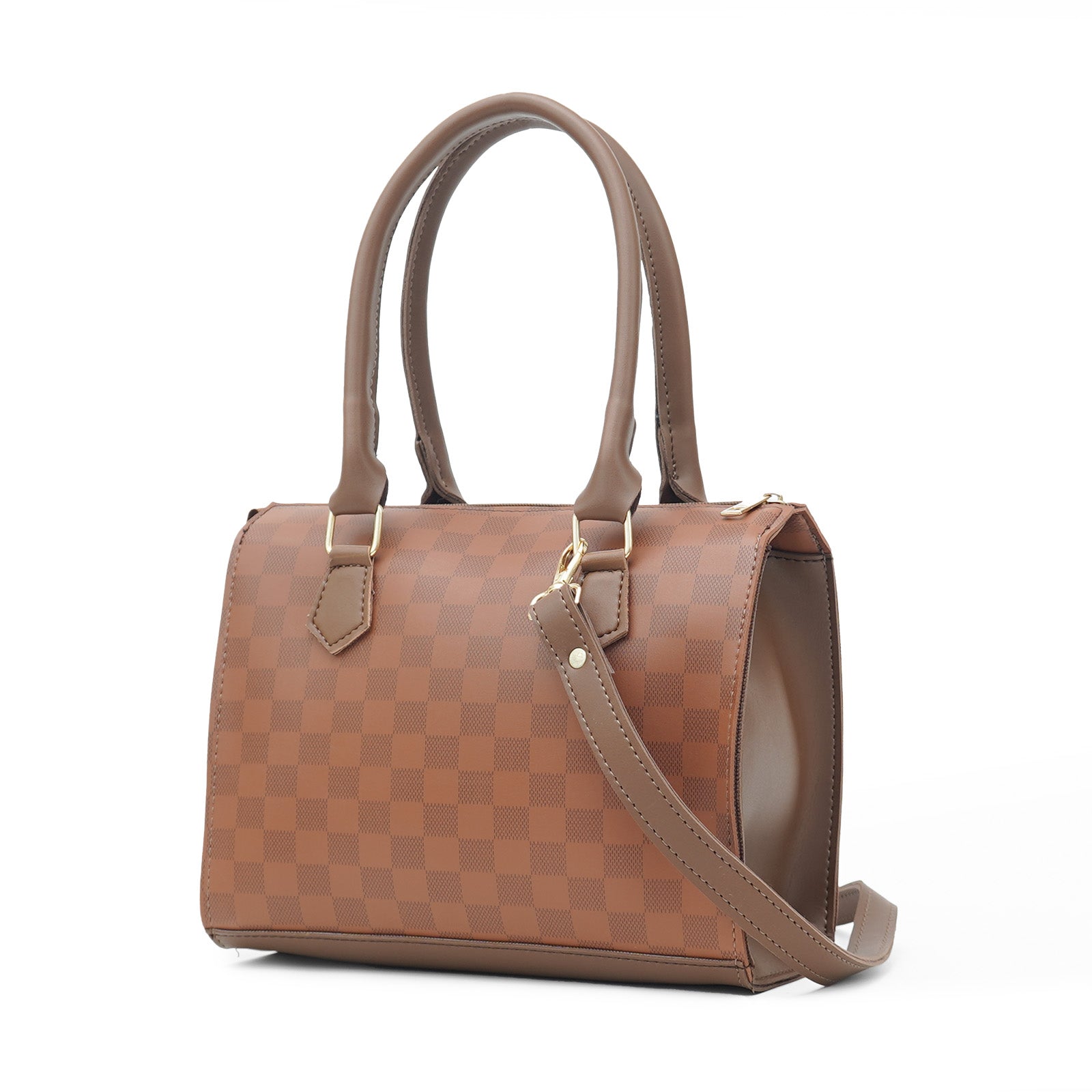 checkered handbag  brown (checkered)