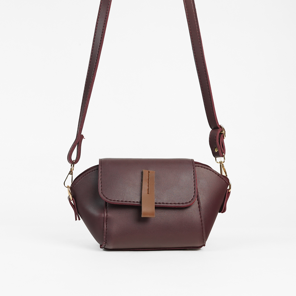 Mini Flap Crossbody Bag Maroon
