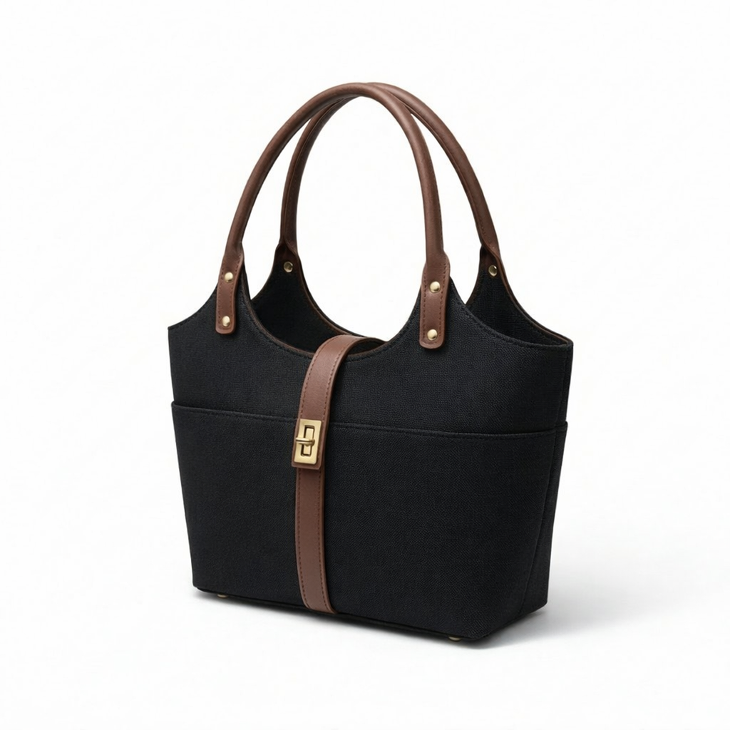 Mira Canvas Bag black & brown