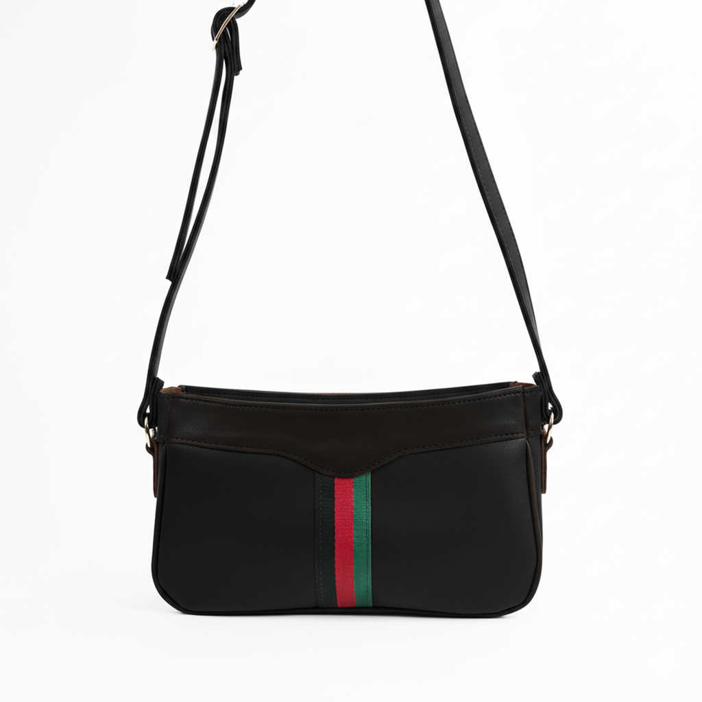Riviera Stripe Bag Black