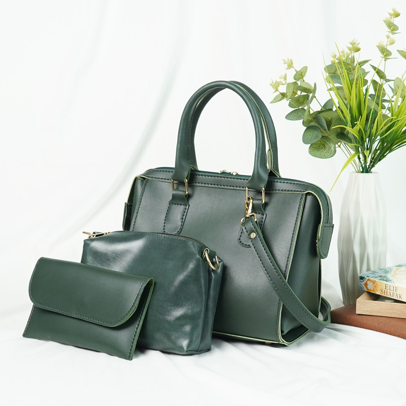 Olive Bag Set of 3 Green