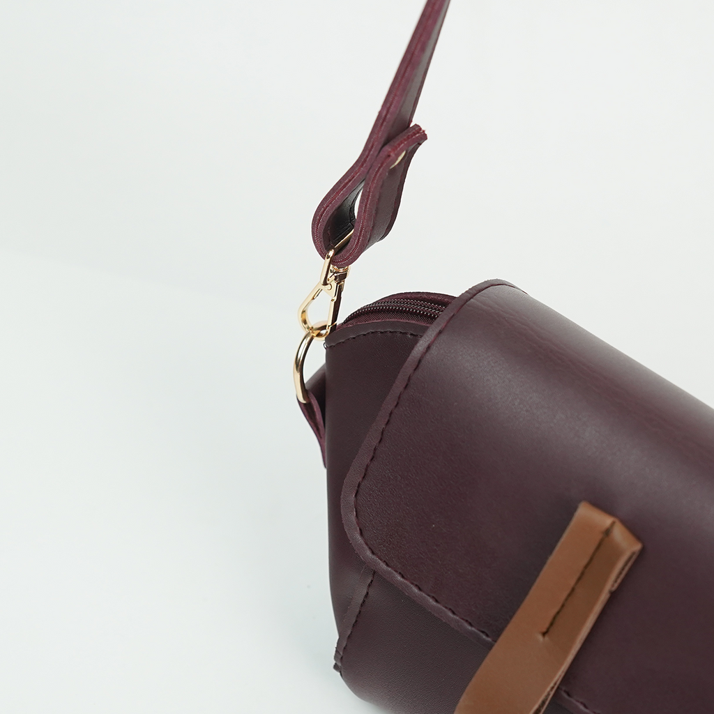 Mini Flap Crossbody Bag Maroon