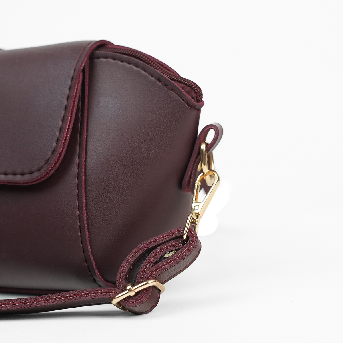 Mini Flap Crossbody Bag Maroon