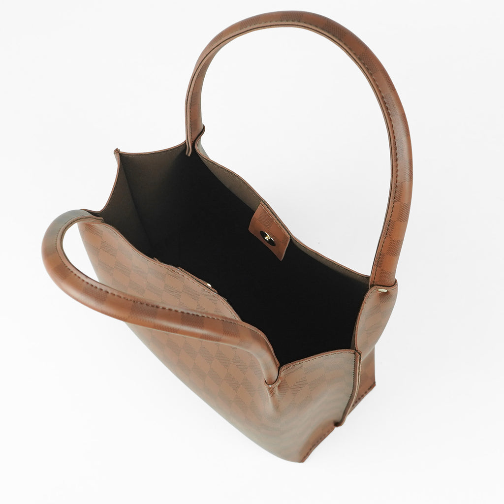 Daily Tote Bag Brown (checkered)