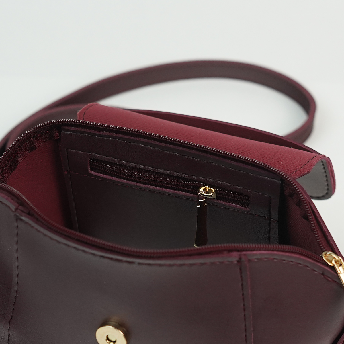 Mini Flap Crossbody Bag Maroon