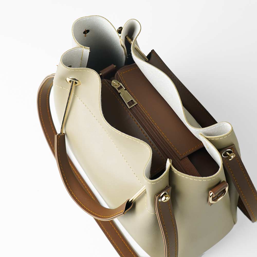 Emerald set of 2 Bag with pouch (Beige)