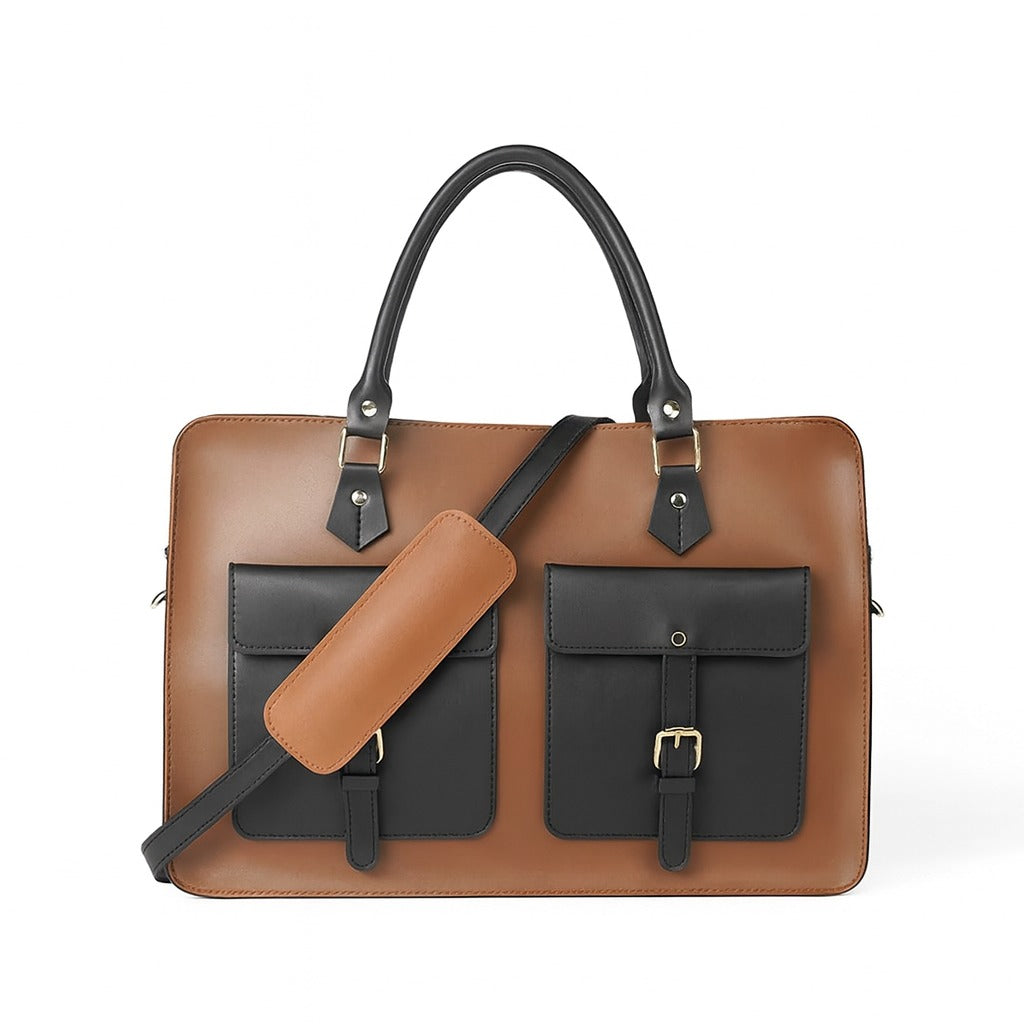 Buckle Laptop bag Brown & black