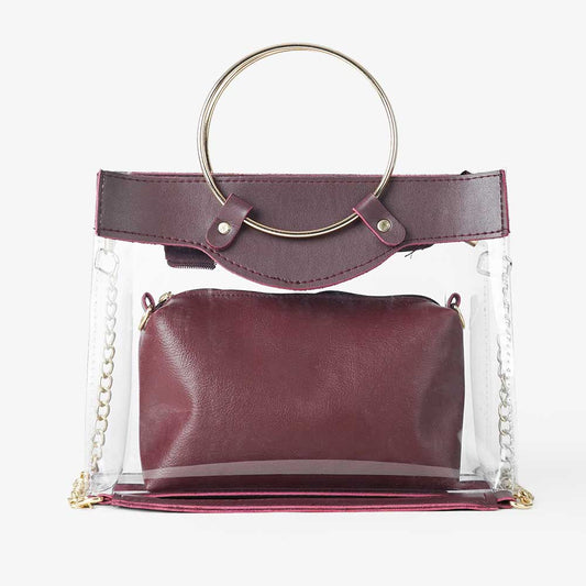 Acrylic Bag Maroon - astorebags.pk