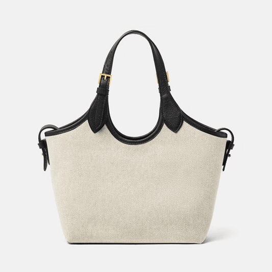Bucket Canvas Bag Beige & Black - astorebags.pk