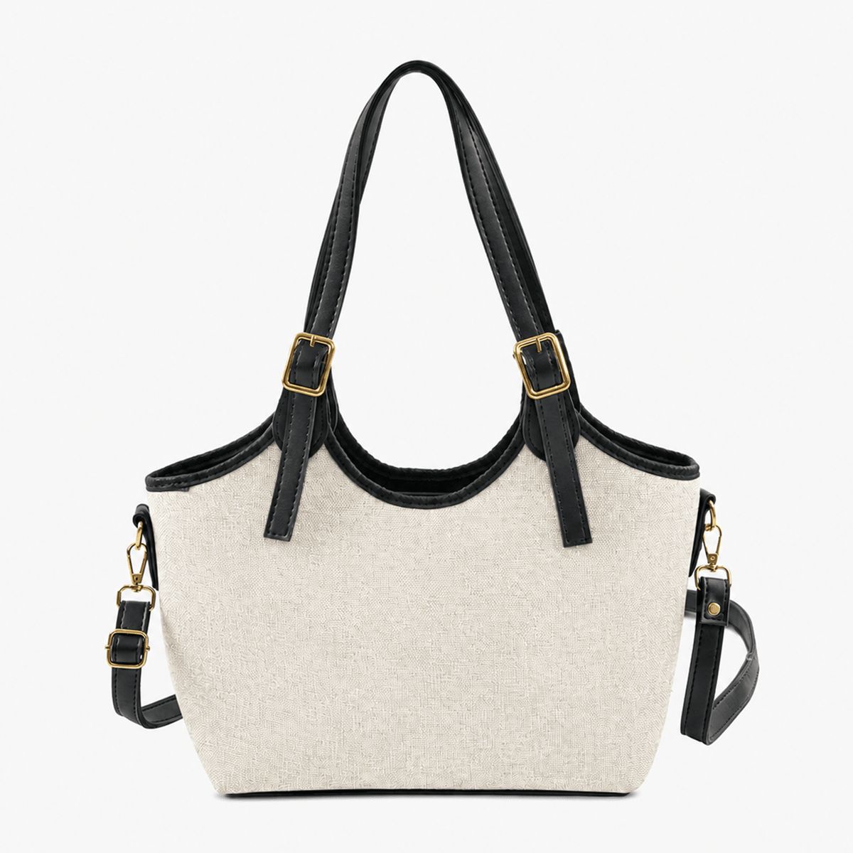 Bucket Canvas Bag Beige & Black - astorebags.pk