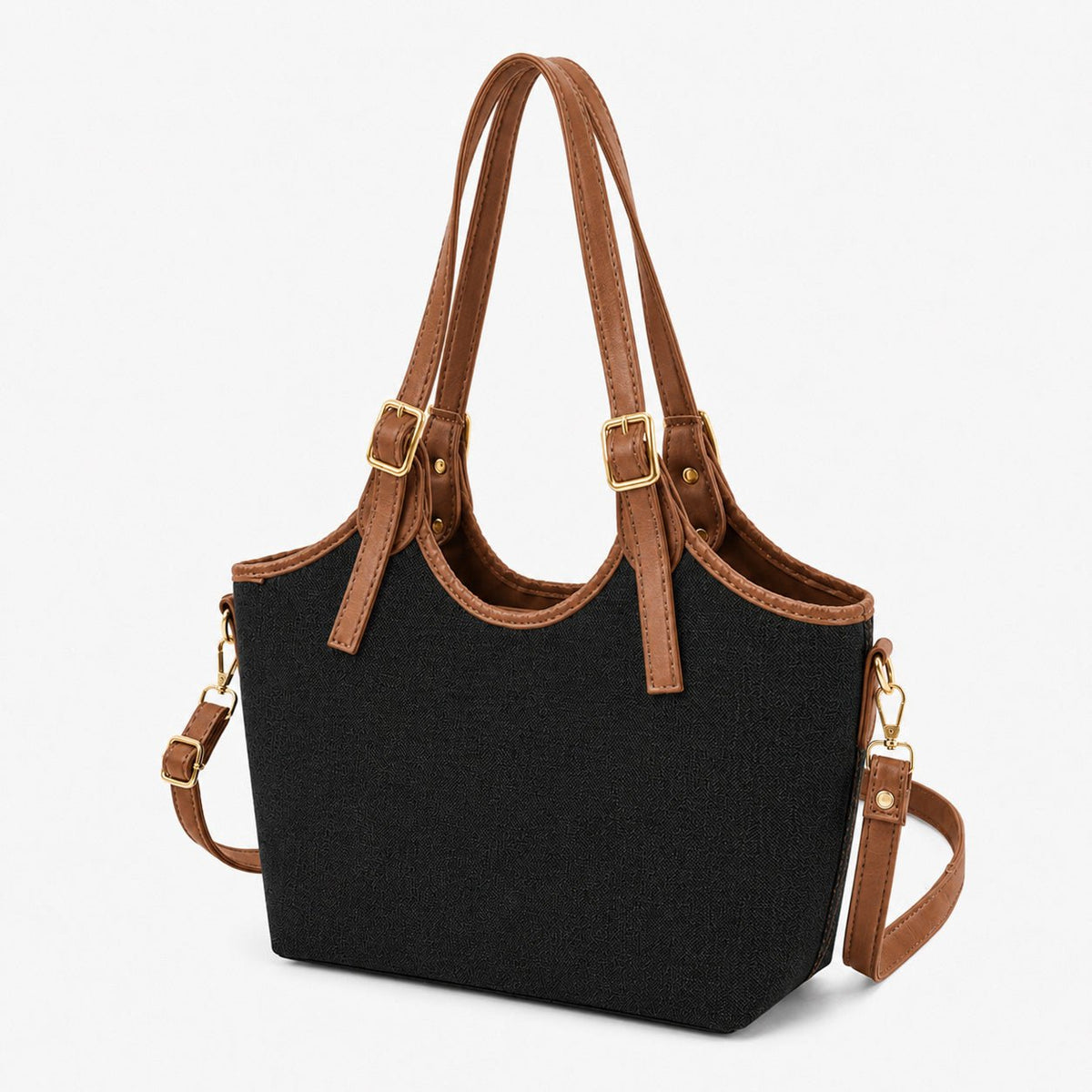 Bucket Canvas black & brown - astorebags.pk