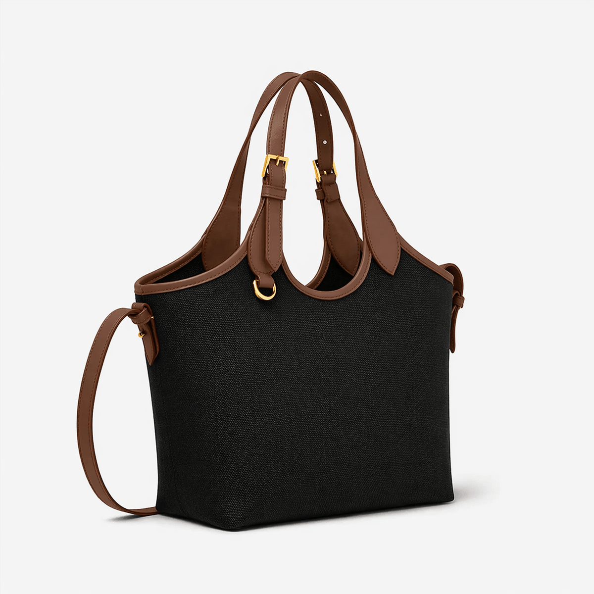 Bucket Canvas black & brown - astorebags.pk