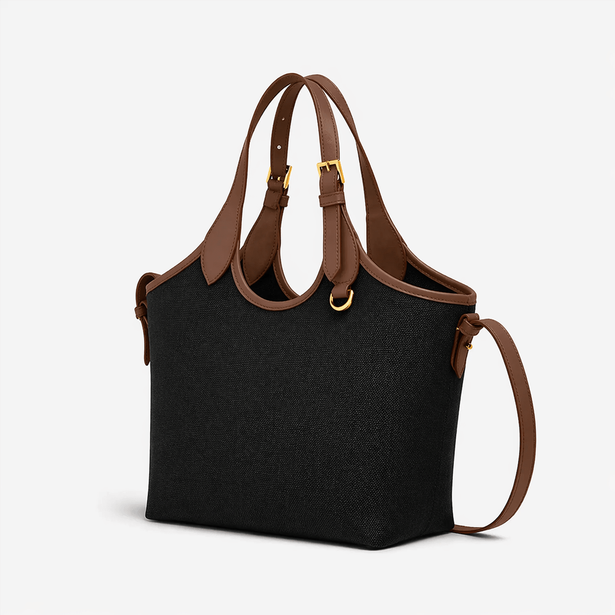 Bucket Canvas black & brown - astorebags.pk