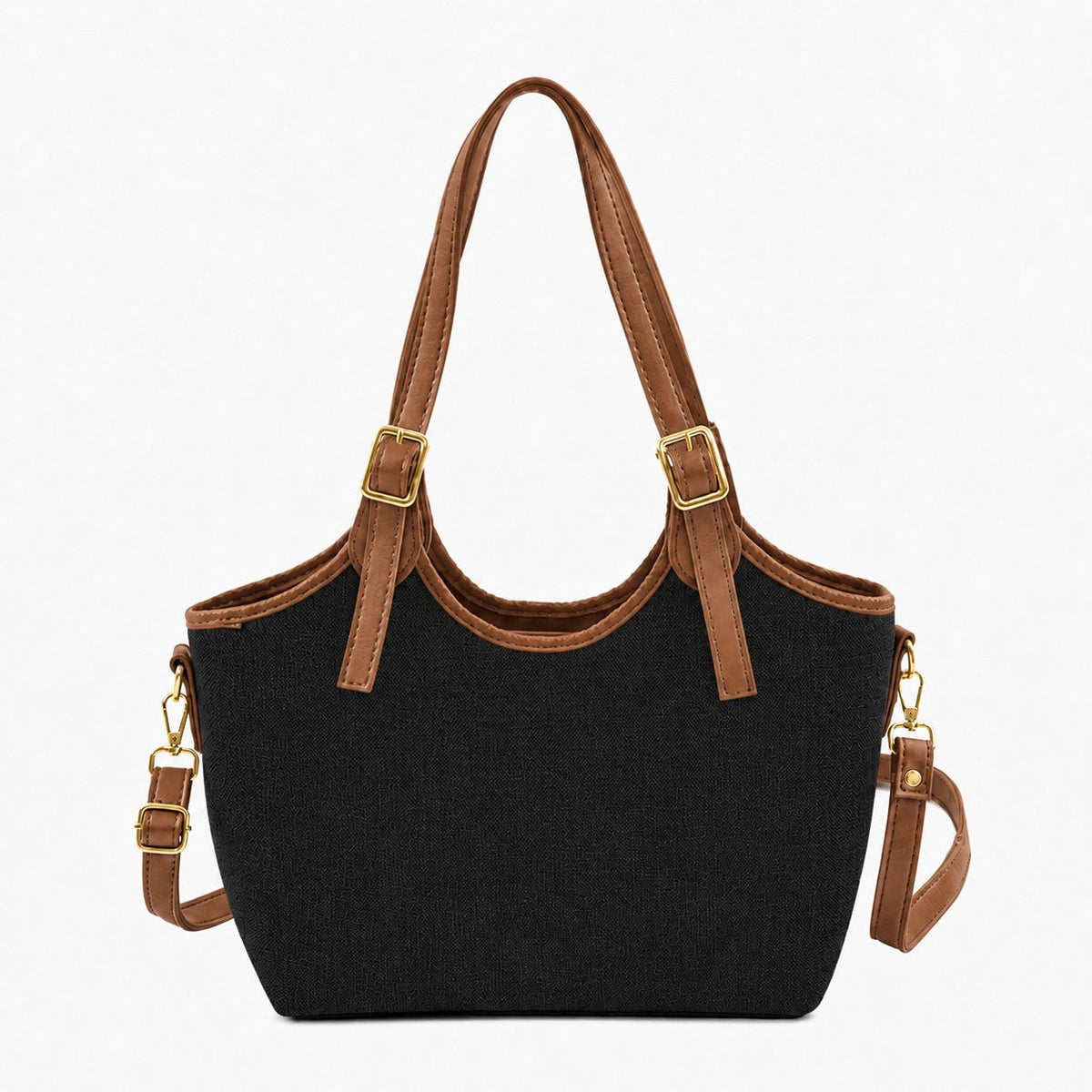 Bucket Canvas black & brown - astorebags.pk