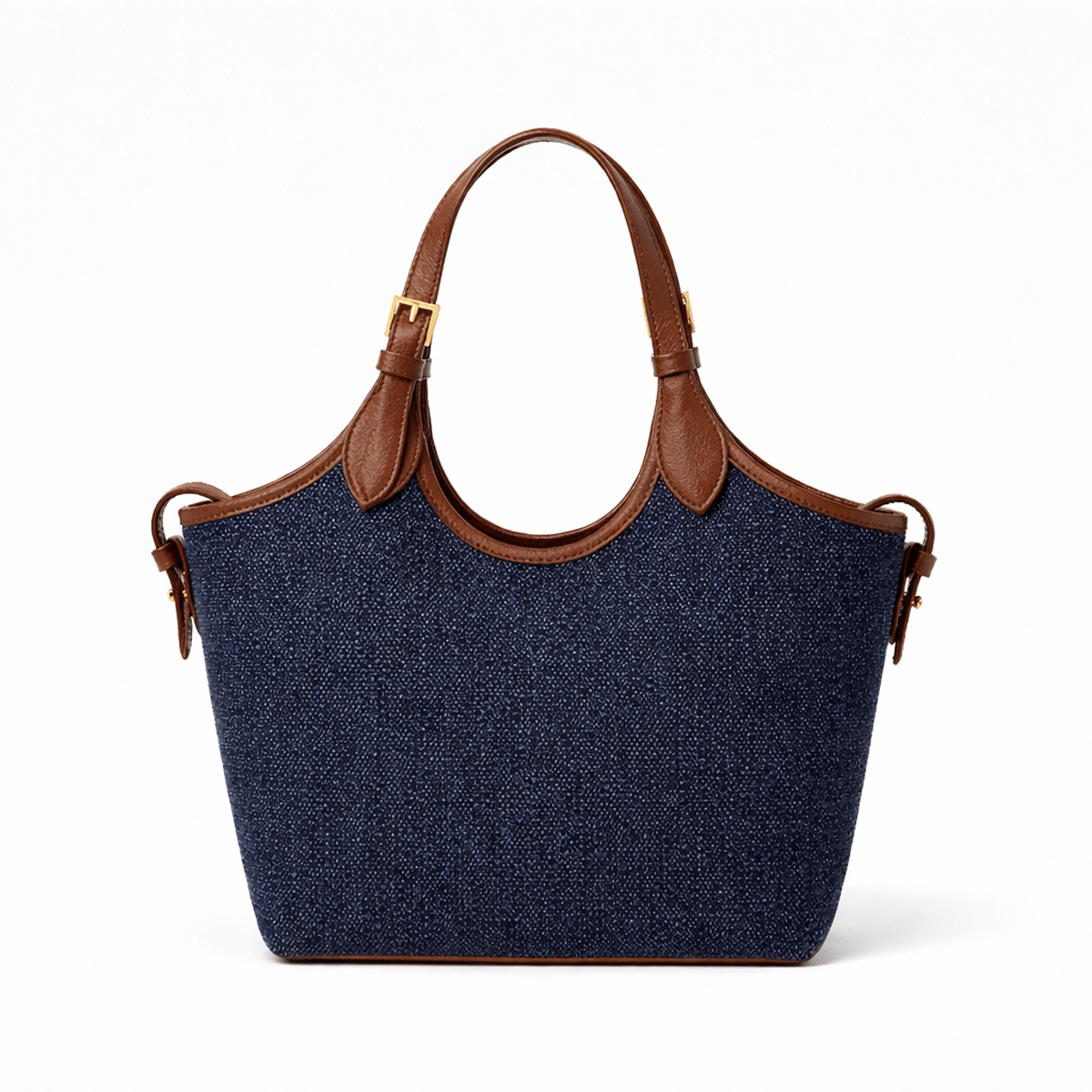 Bucket Canvas blue & brown - astorebags.pk