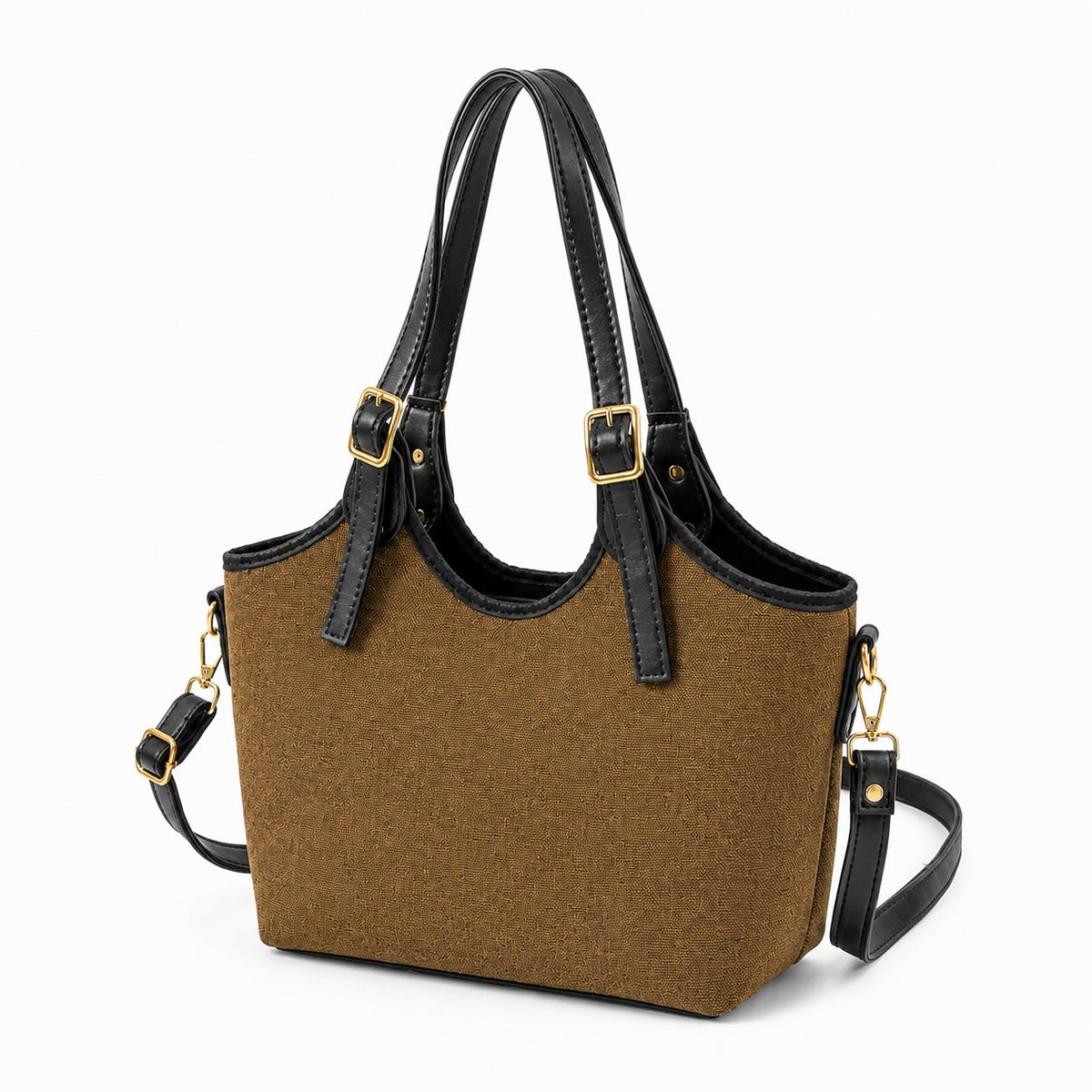 Bucket Canvas brown & black - astorebags.pk