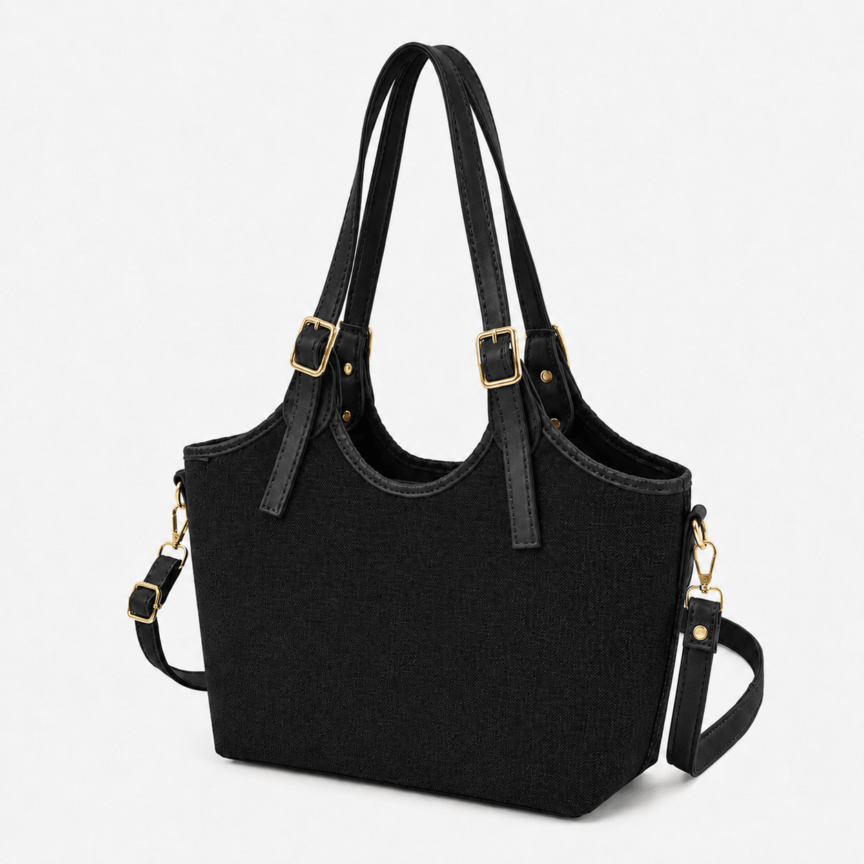 Bucket Canvas Tote Bag Black - astorebags.pk