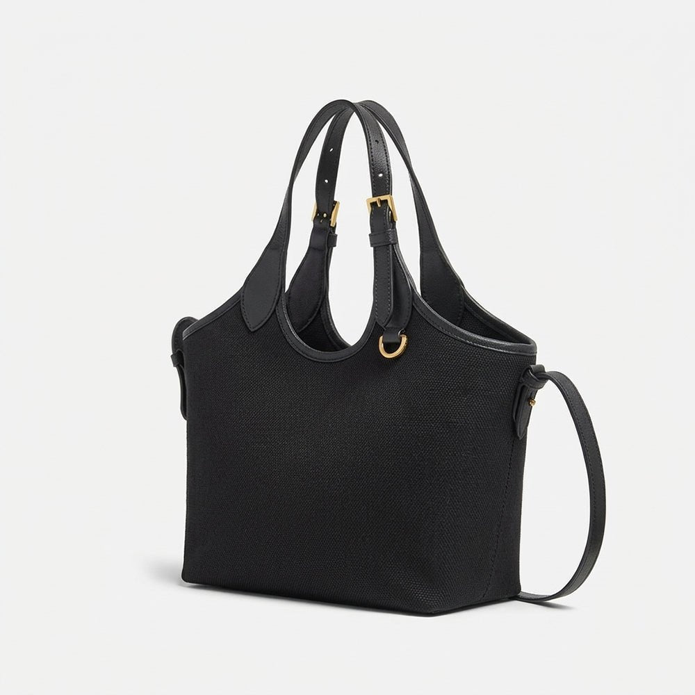 Bucket Canvas Tote Bag Black - astorebags.pk