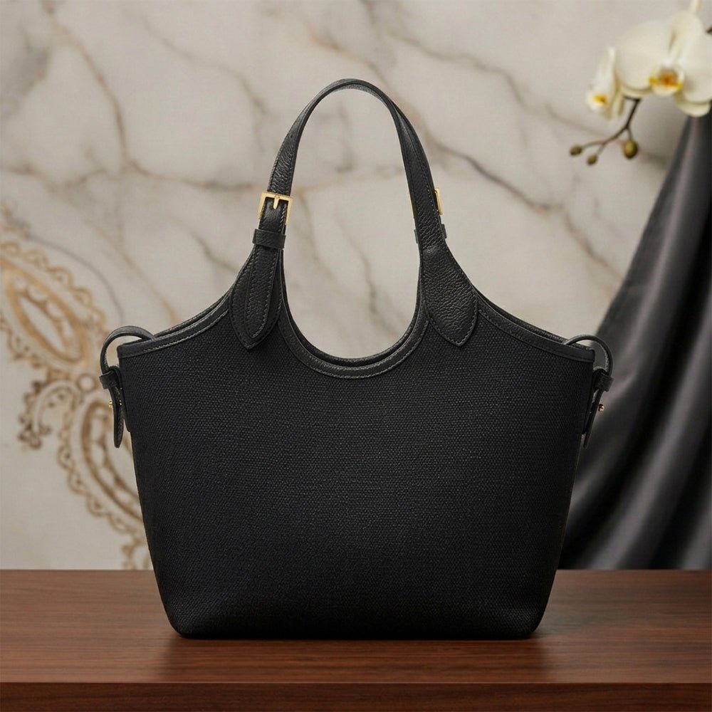 Bucket Canvas Tote Bag Black - astorebags.pk