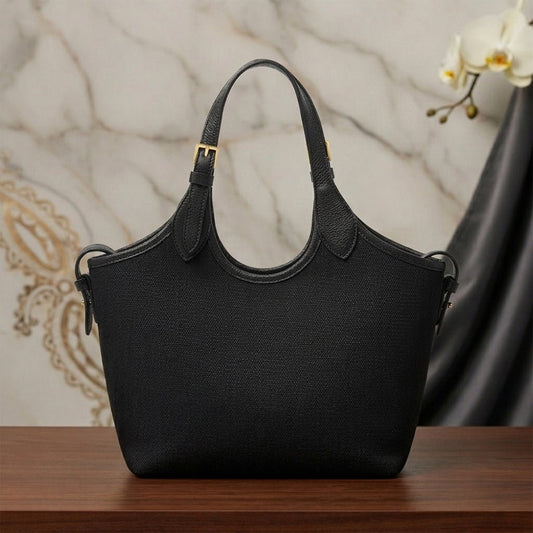 Bucket Canvas Tote Bag Black - astorebags.pk