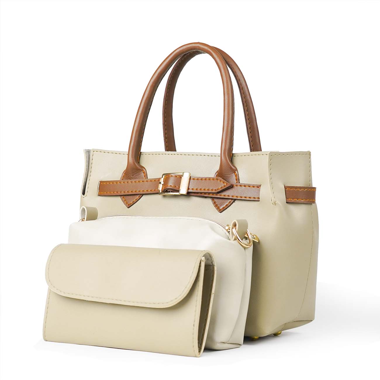 Buckle Set of 3 Bag Beige (Special edition) - astorebags.pk