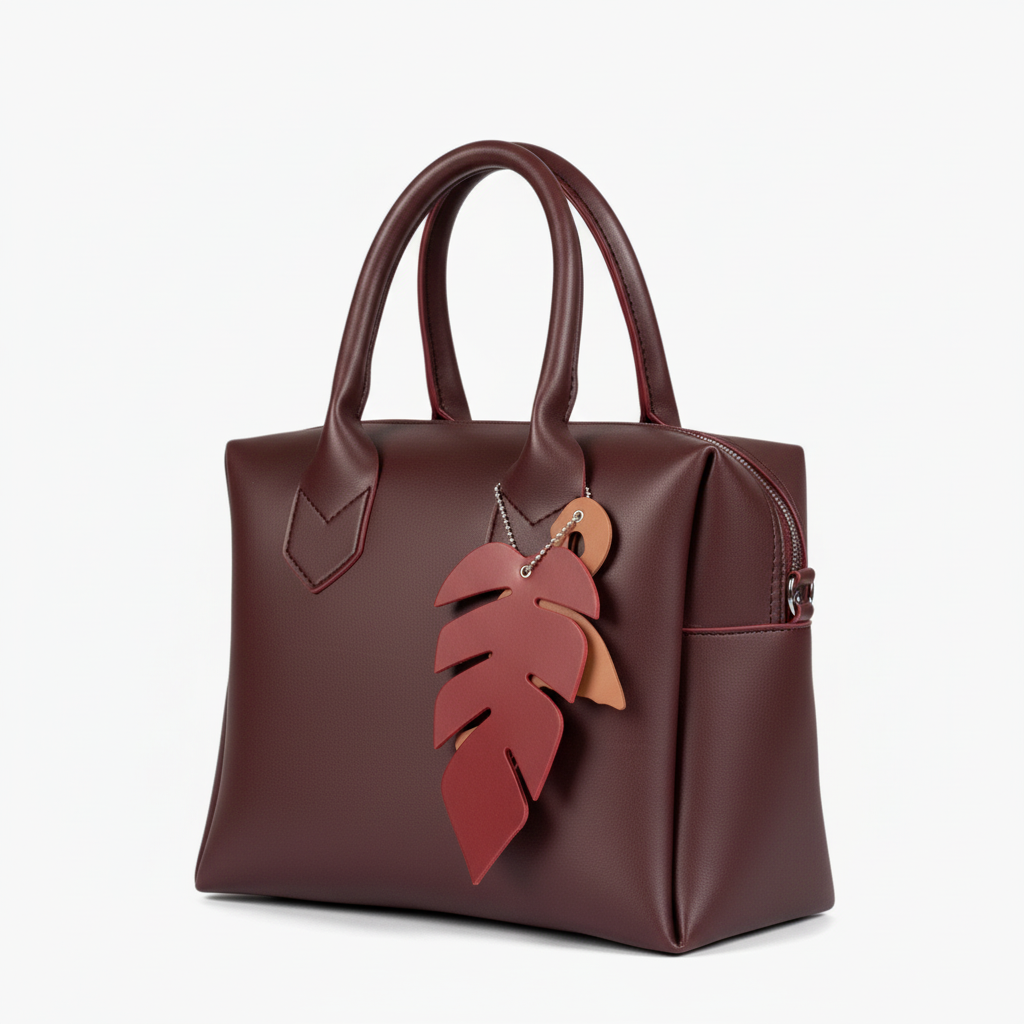Burgundy mini bowling bag Maroon