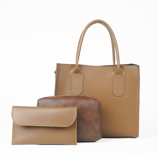 catchy bag set of 3 brown - astorebags.pk