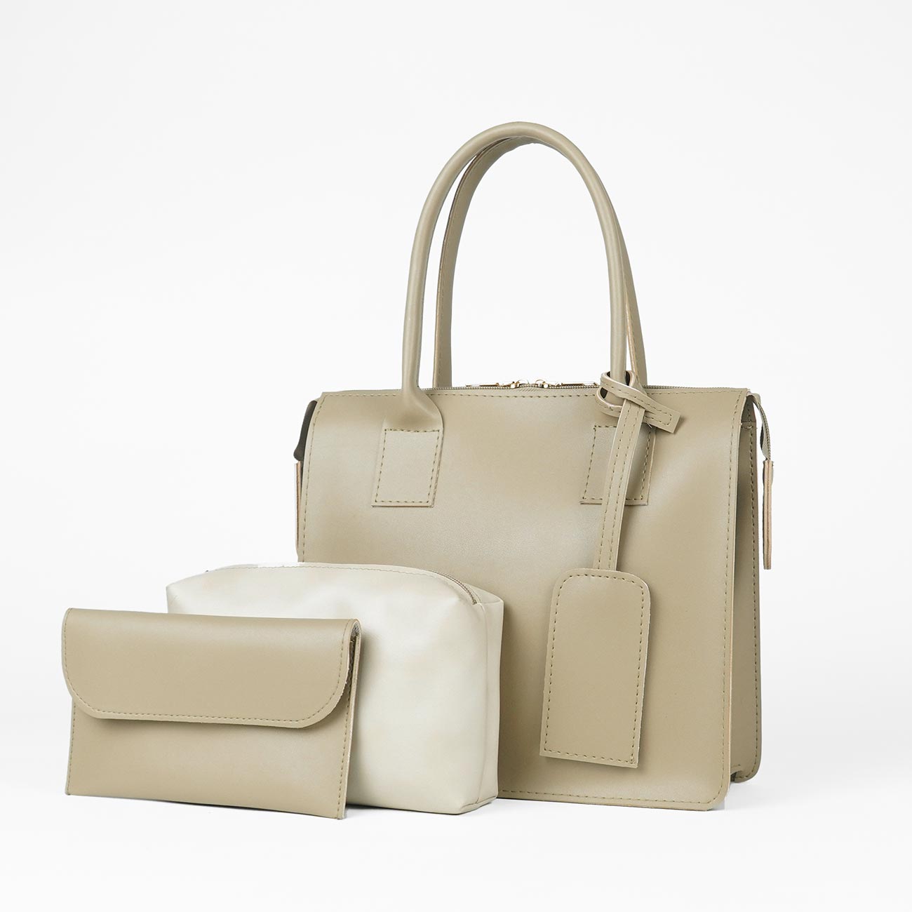 Clever set of 3 Bag Beige - astorebags.pk