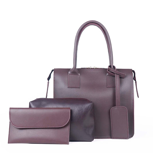 Clever set of 3 Bag Maroon - astorebags.pk