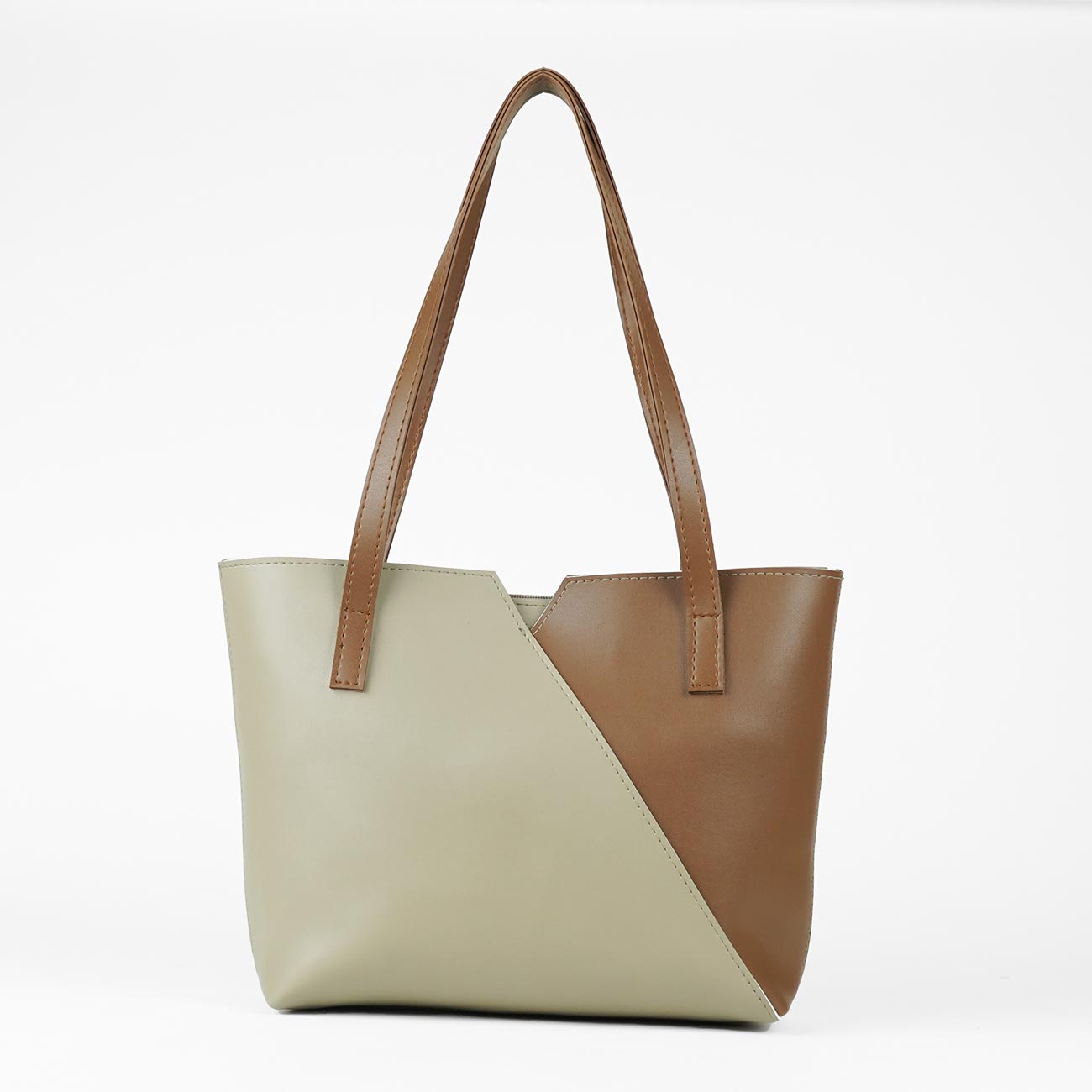 Criss Cross Bag Beige & brown - astorebags.pk