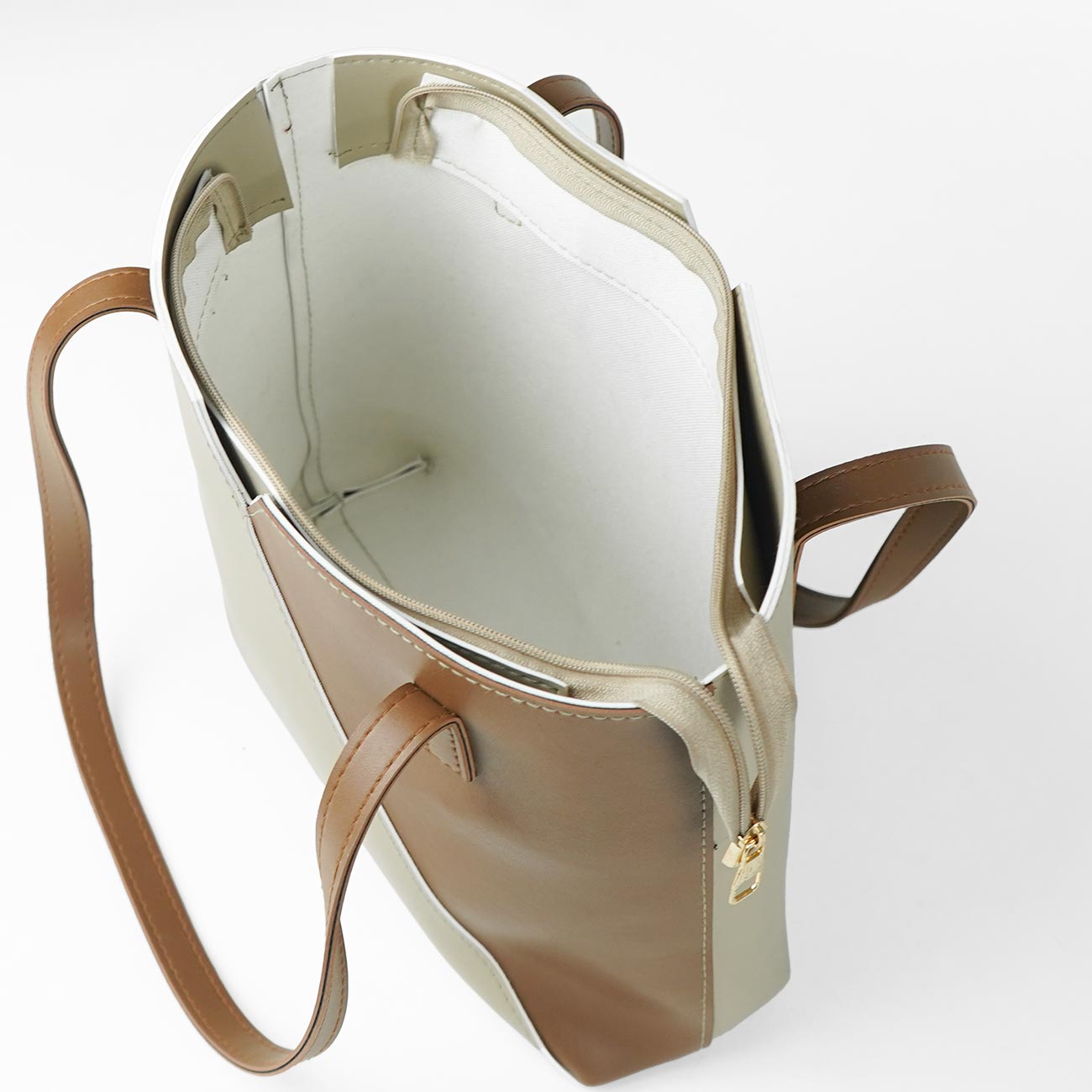 Criss Cross Bag Beige & brown - astorebags.pk