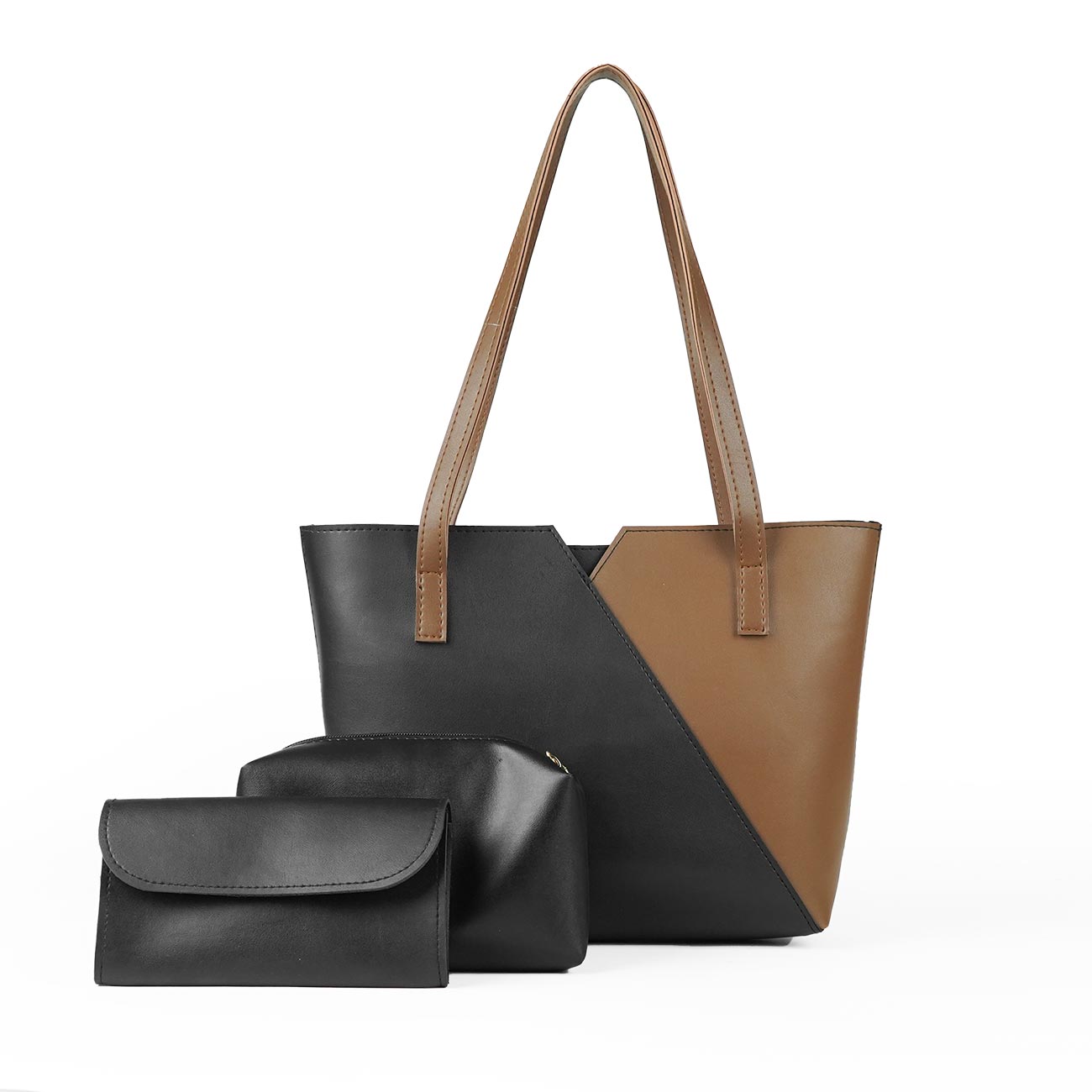 Criss Cross Bag set of 3 Black & brown - astorebags.pk