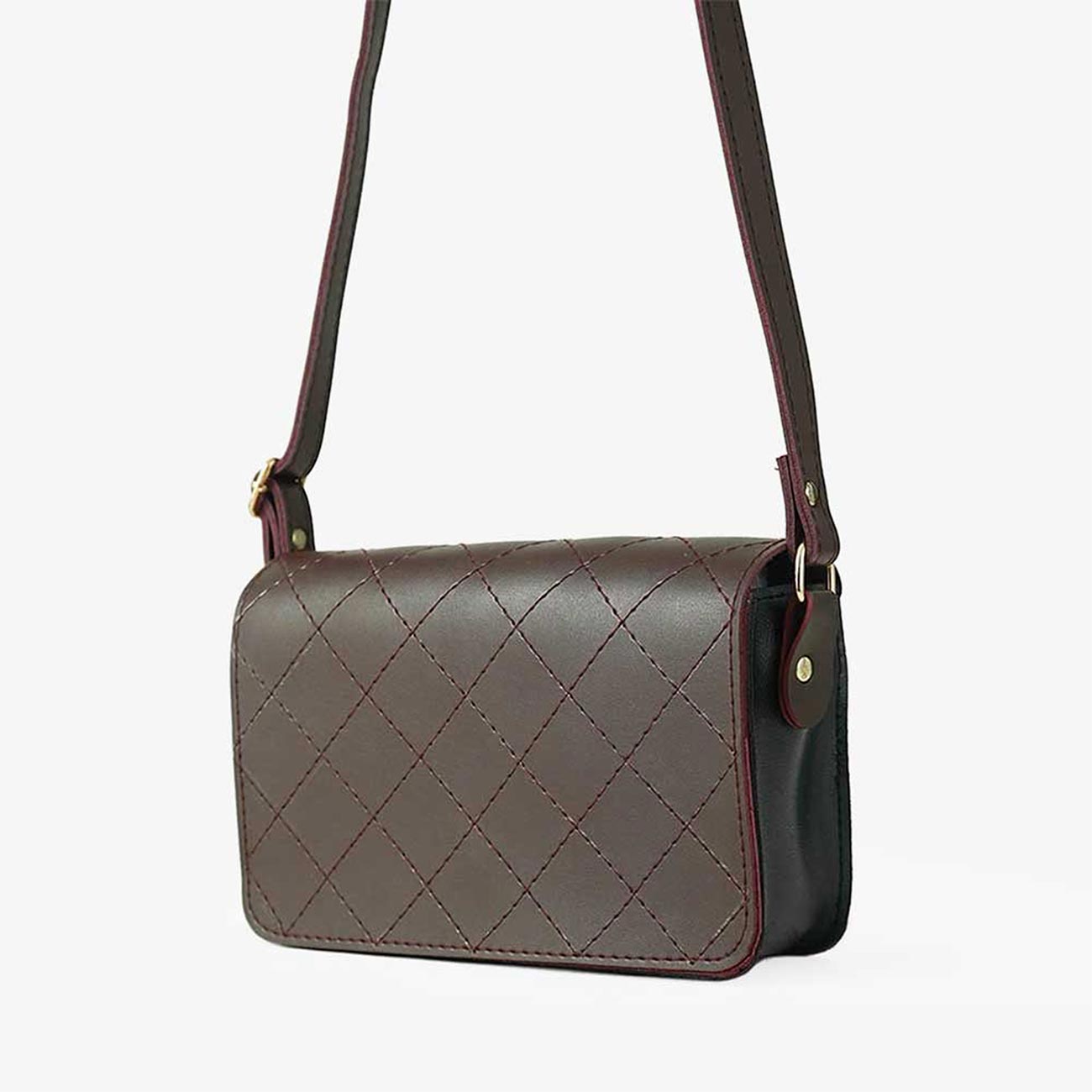 Cross Stitch Crossbody Bag maroon - astorebags.pk