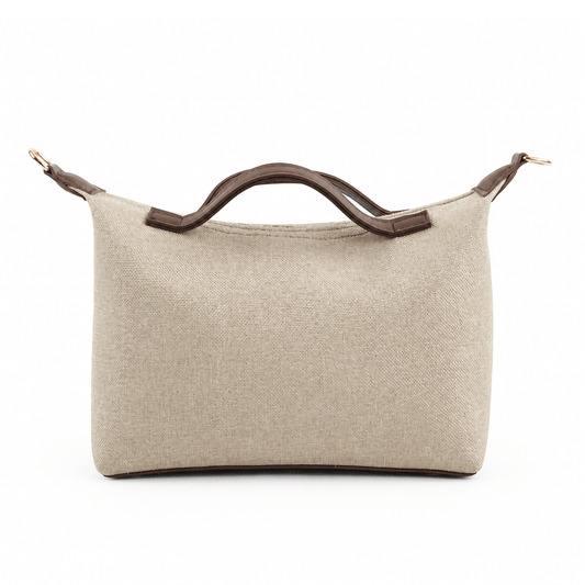 Diva Canvas Bag Beige & Brown - astorebags.pk
