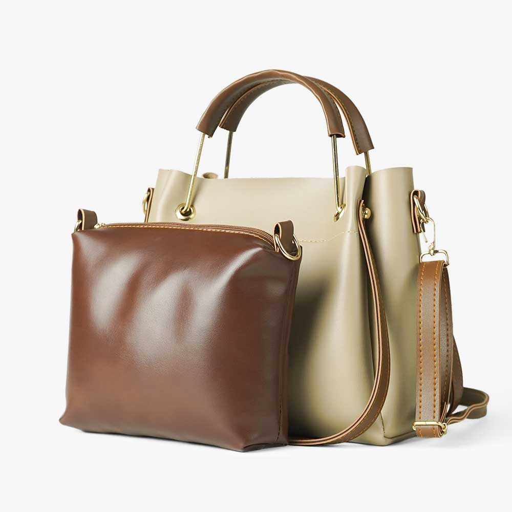 Emerald set of 2 Bag with pouch (Beige) - astorebags.pk